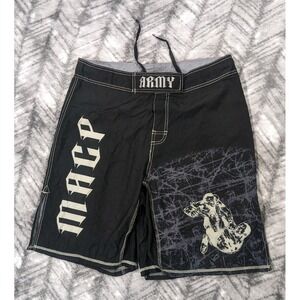 Apprime MMA Fight Shorts Lightweight Training Drawstring US ARMY MACP Mens Large